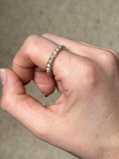 Vintage 9 Carat Yellow Gold Pearl Full Eternity Band Ring