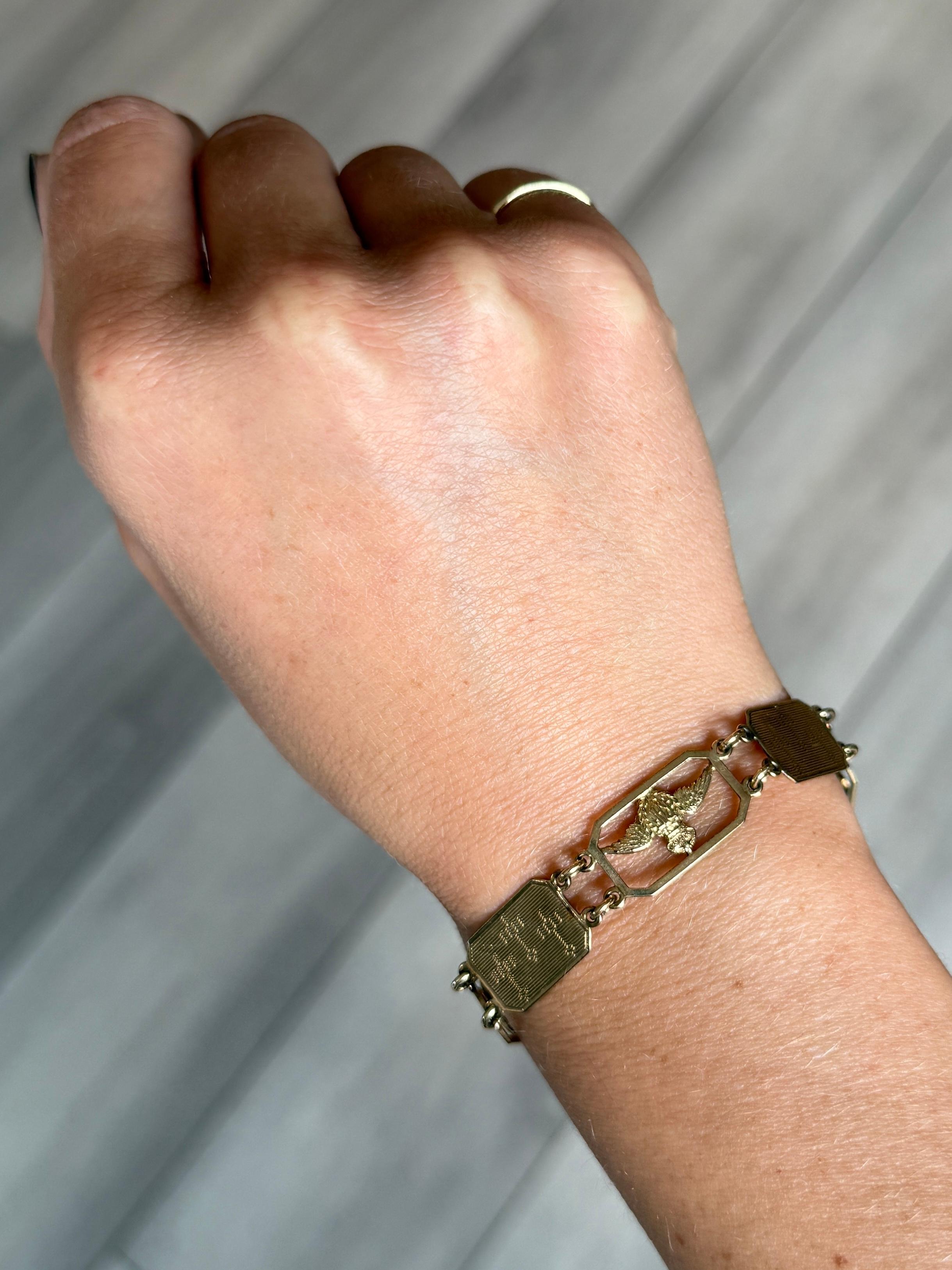 Bracelet vintage RAF en or jaune 9 carats Unisexe en vente