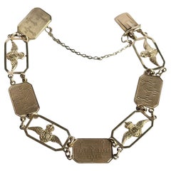 Vintage 9 Carat Yellow Gold 'RAF' Bracelet