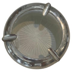 Cenicero vintage para puros Club Starburst de 9" de cristal y plata