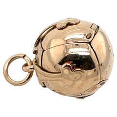Antique 9 Ct Gold and Silver Masonic Ball Pendant