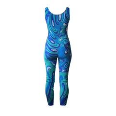 Vintage 90s Emilio Pucci Psychedelic Print Catsuit