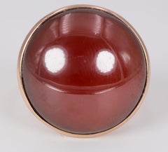 Vintage 9 Karat Gold and Carnelian Ring, 1960s