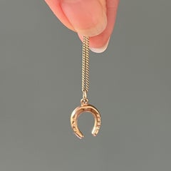 Vintage 9K Gold Lucky Horseshoe Charm Pendant