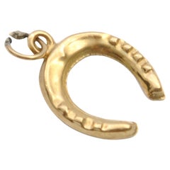 Vintage 9 Karat Gold Horseshoe Good Luck Charm Pendant