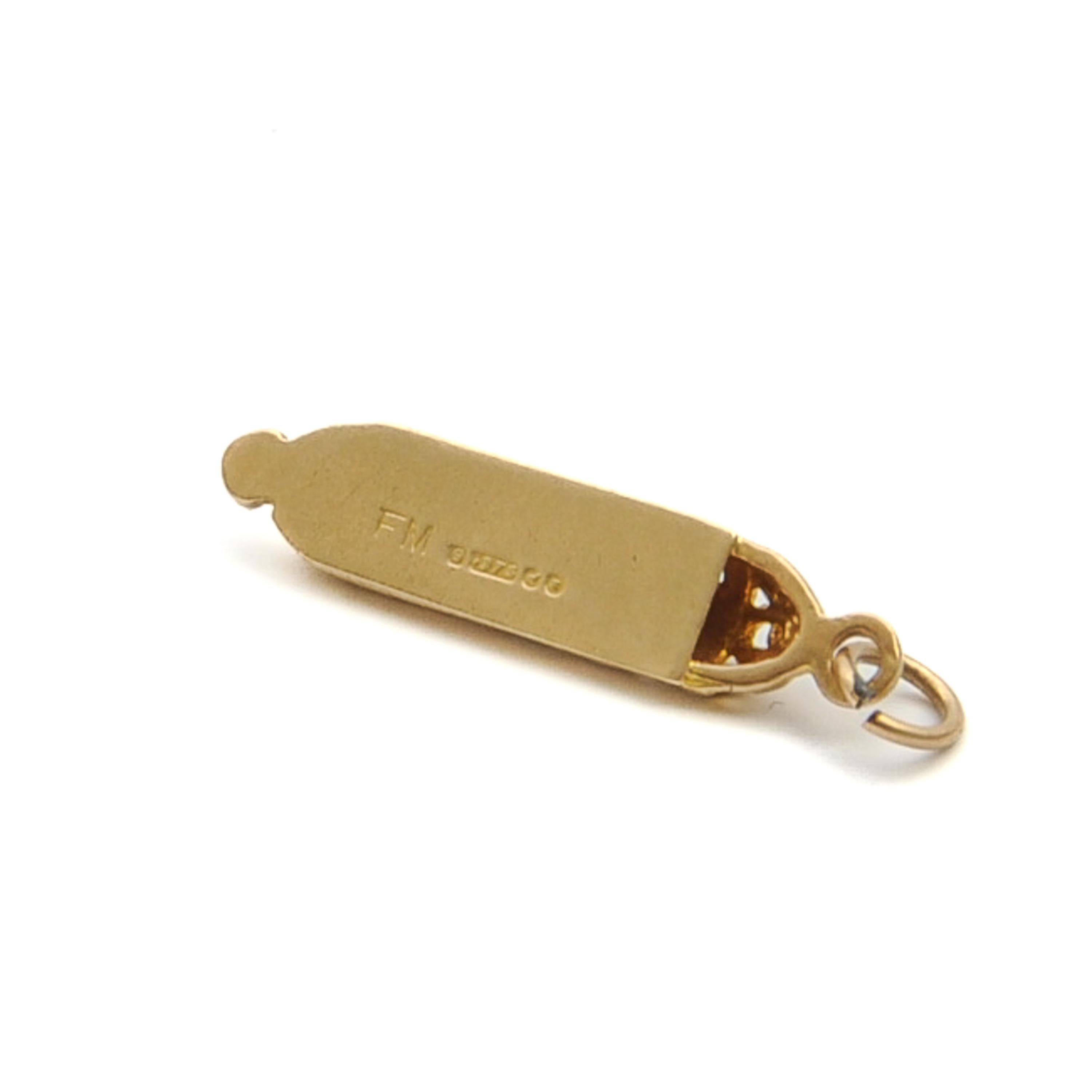 Vintage 9 Karat Gold Mezuzah Charm Pendant 2