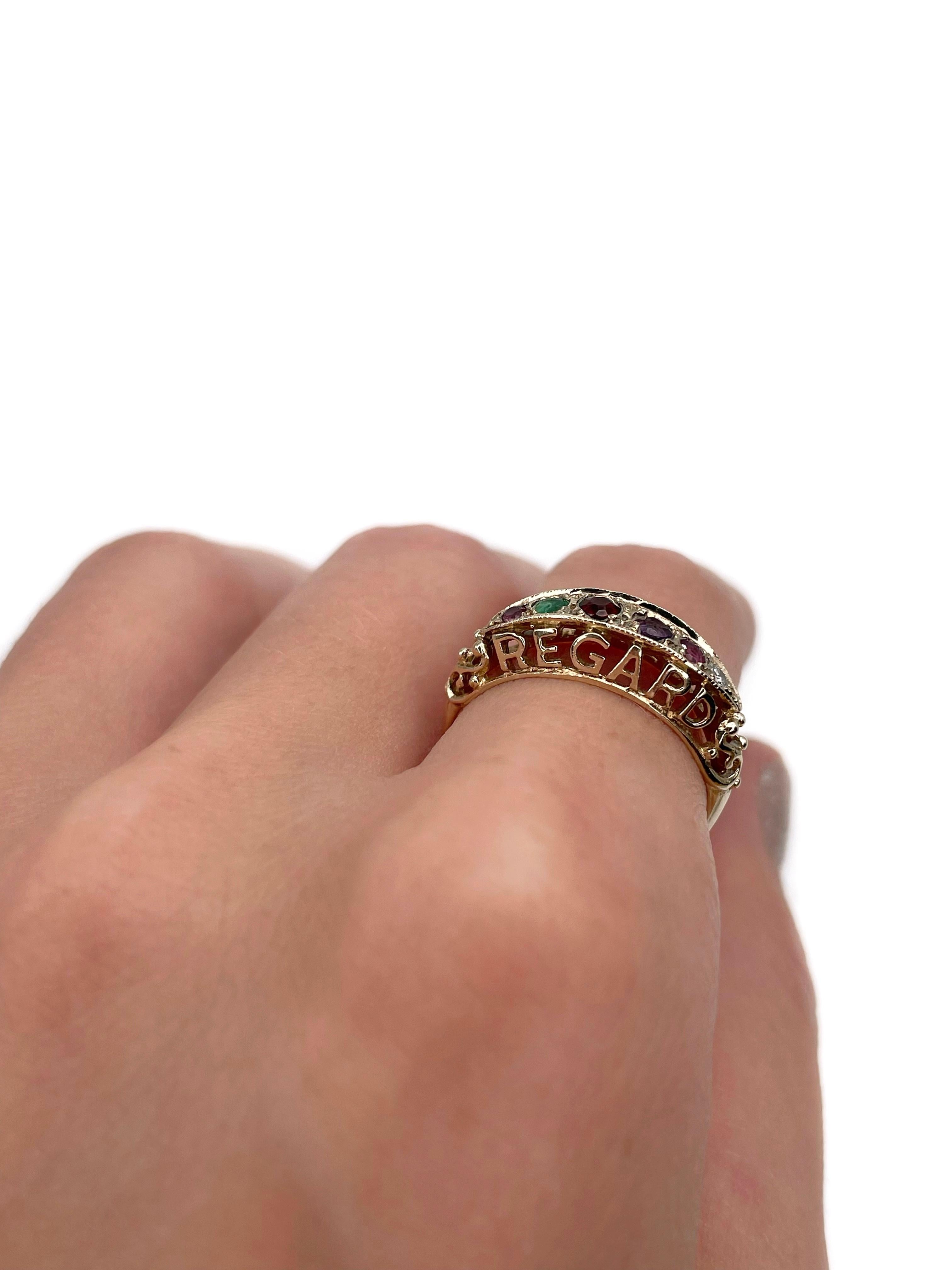 Questo è un anello vintage con acrostico 