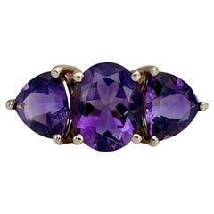Dreisteinige Ringe mit Amethyst
