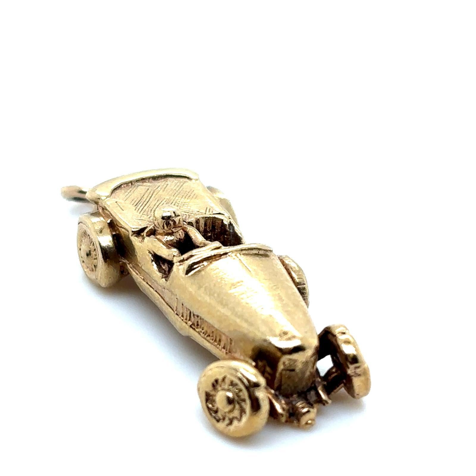 Bentley Le Mans Tourer Breloque vintage en or jaune 9 carats en vente 2