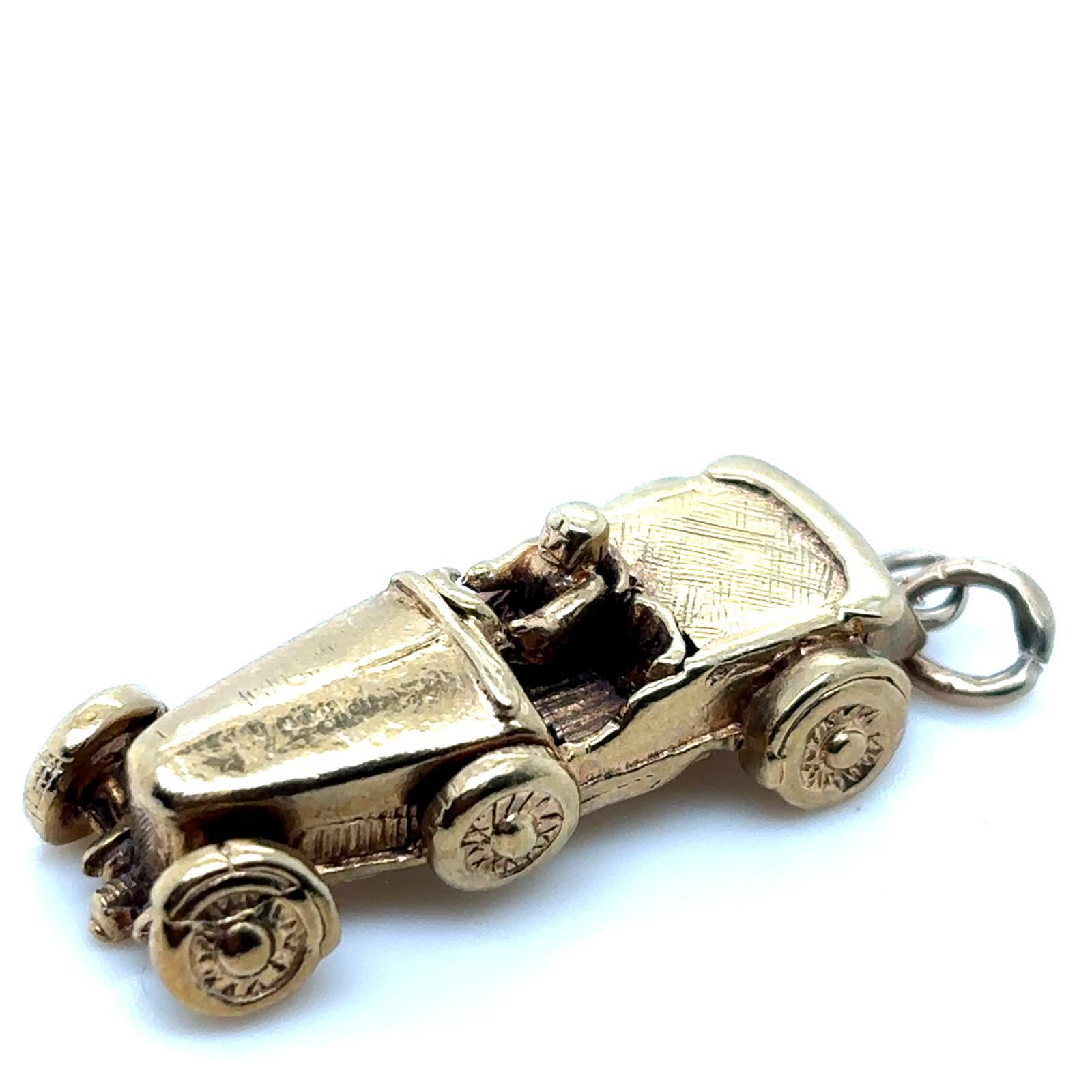 Bentley Le Mans Tourer Breloque vintage en or jaune 9 carats en vente 3