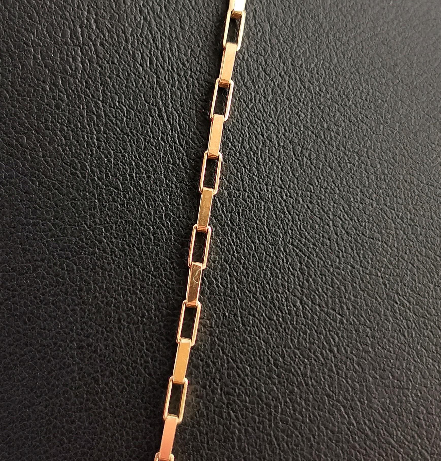 Women's Vintage 9 Karat Yellow Gold Chain Necklace, Boxy Belcher Link, c1990s