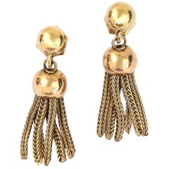 Vintage 9 Karat Yellow Gold Tassel Fringe Drop Earrings, circa 1987 at ...