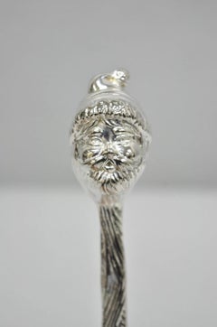 Vintage 9" Weihnachtsmann Weihnachten versilbert Kerze Snuffer von Kopf