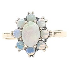 Vintage 9-Stone Opal Ring in 10k Yellow Gold