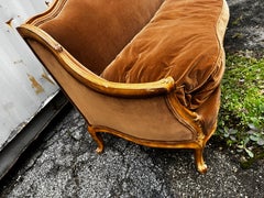 Vintage 90" geschnitzt Louis XV Stil Sofa