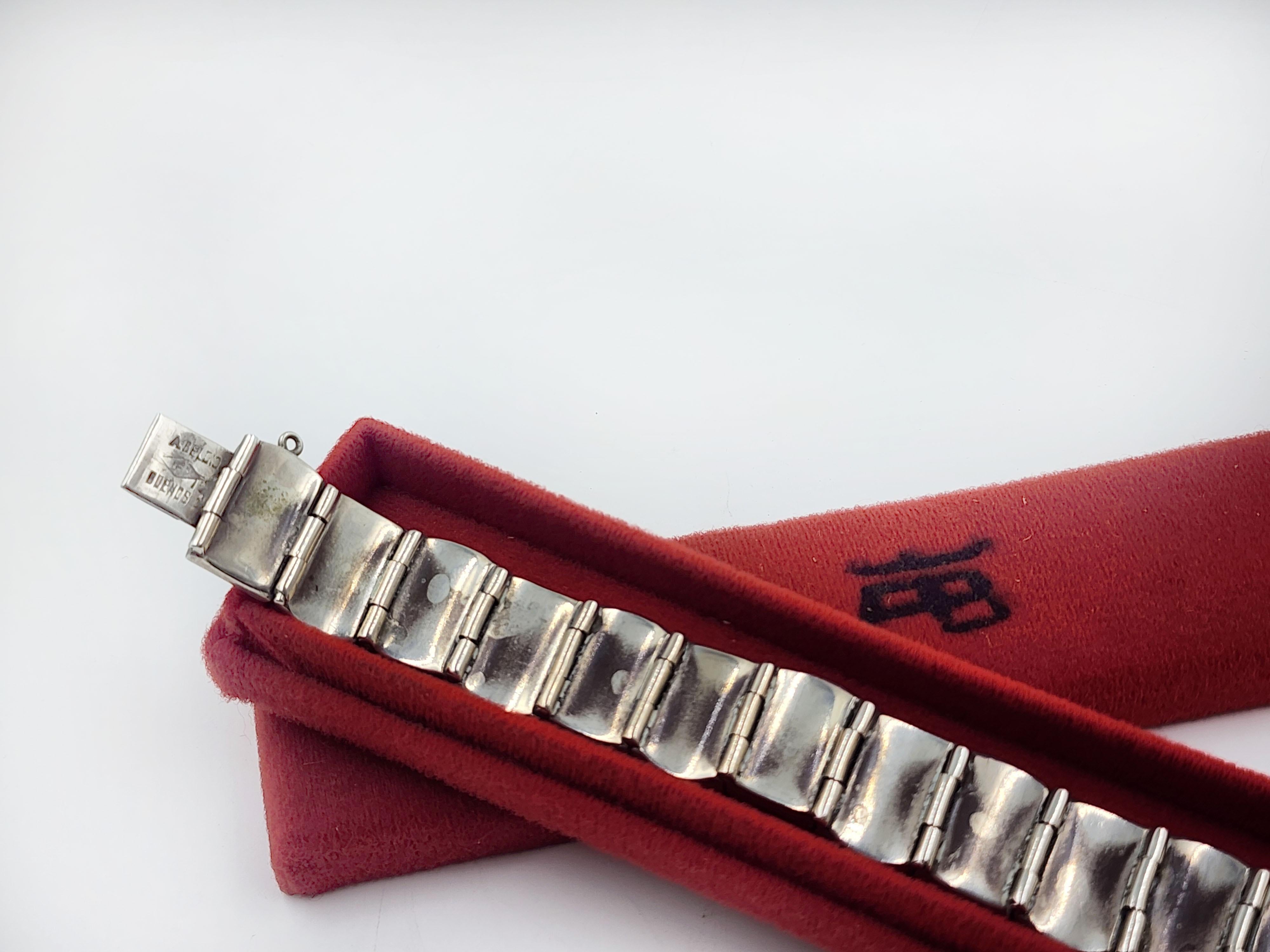 Hand-Crafted Vintage 900 silver Belgiorno bracelet For Sale