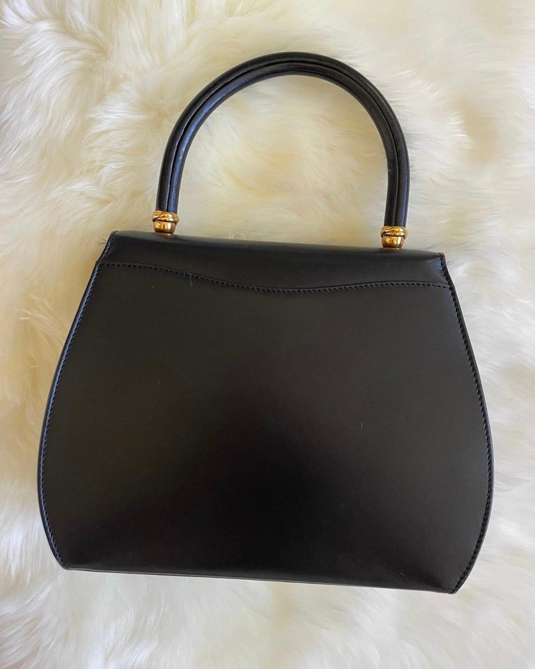Vintage 90s Cartier Panthère Top Handle Bag in Black with Red Interior ...