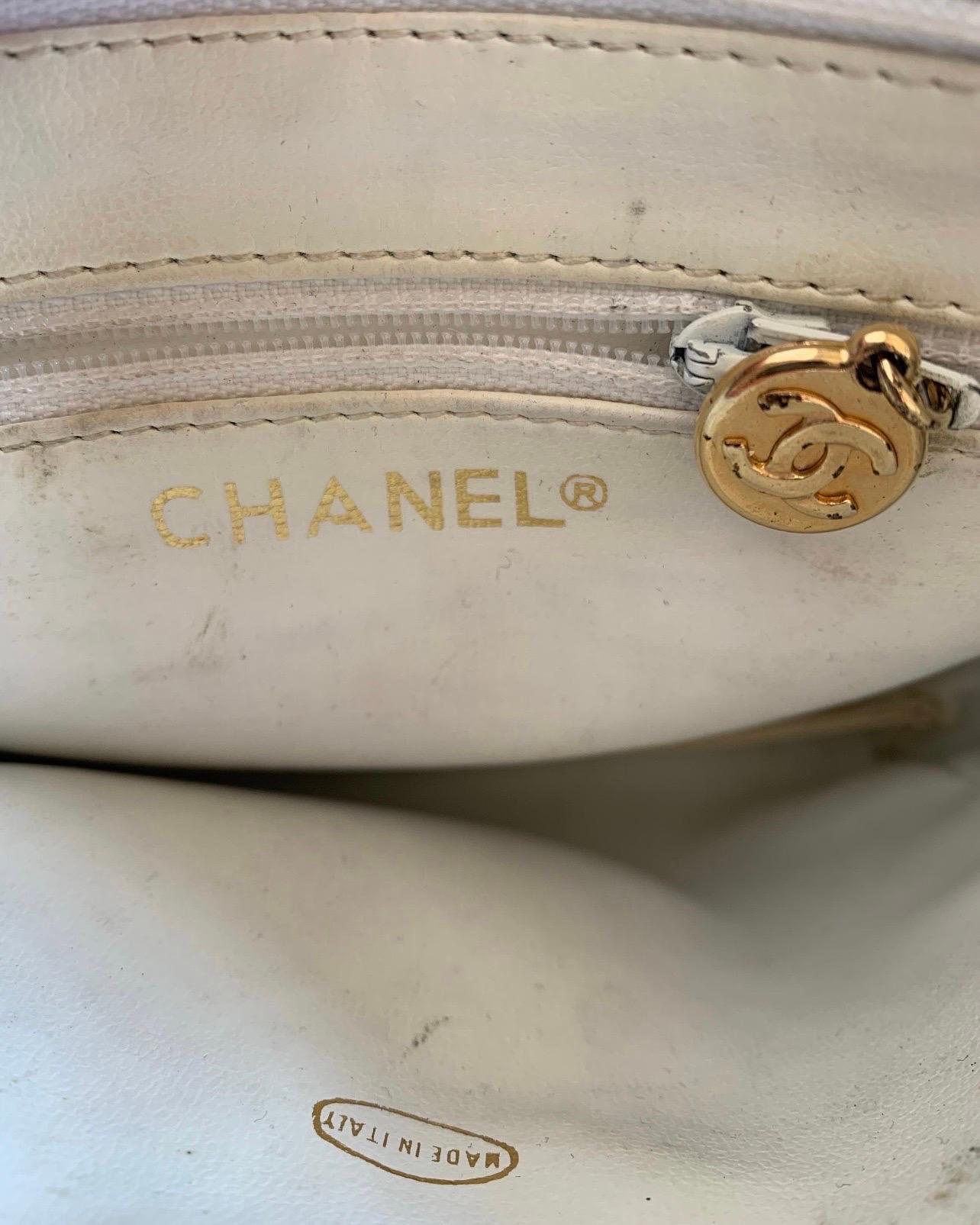 Gray Vintage 90s Chanel CC Quilted Lambskin Leather Belt Bag 