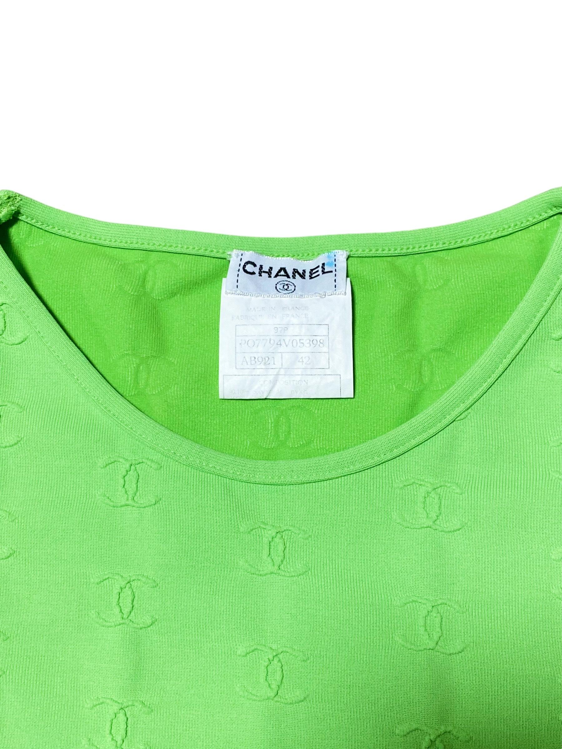 CHANEL Haut vert vintage des années 90 Pour femmes en vente