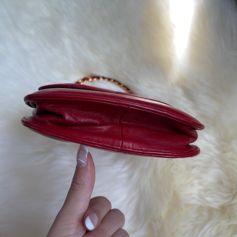 Vintage 90s Chanel Red Top Handle Bag at 1stDibs
