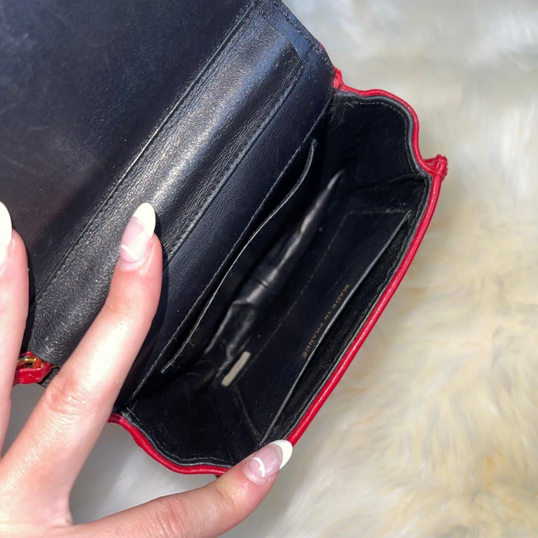 Vintage 90s Chanel Red Top Handle Bag at 1stDibs