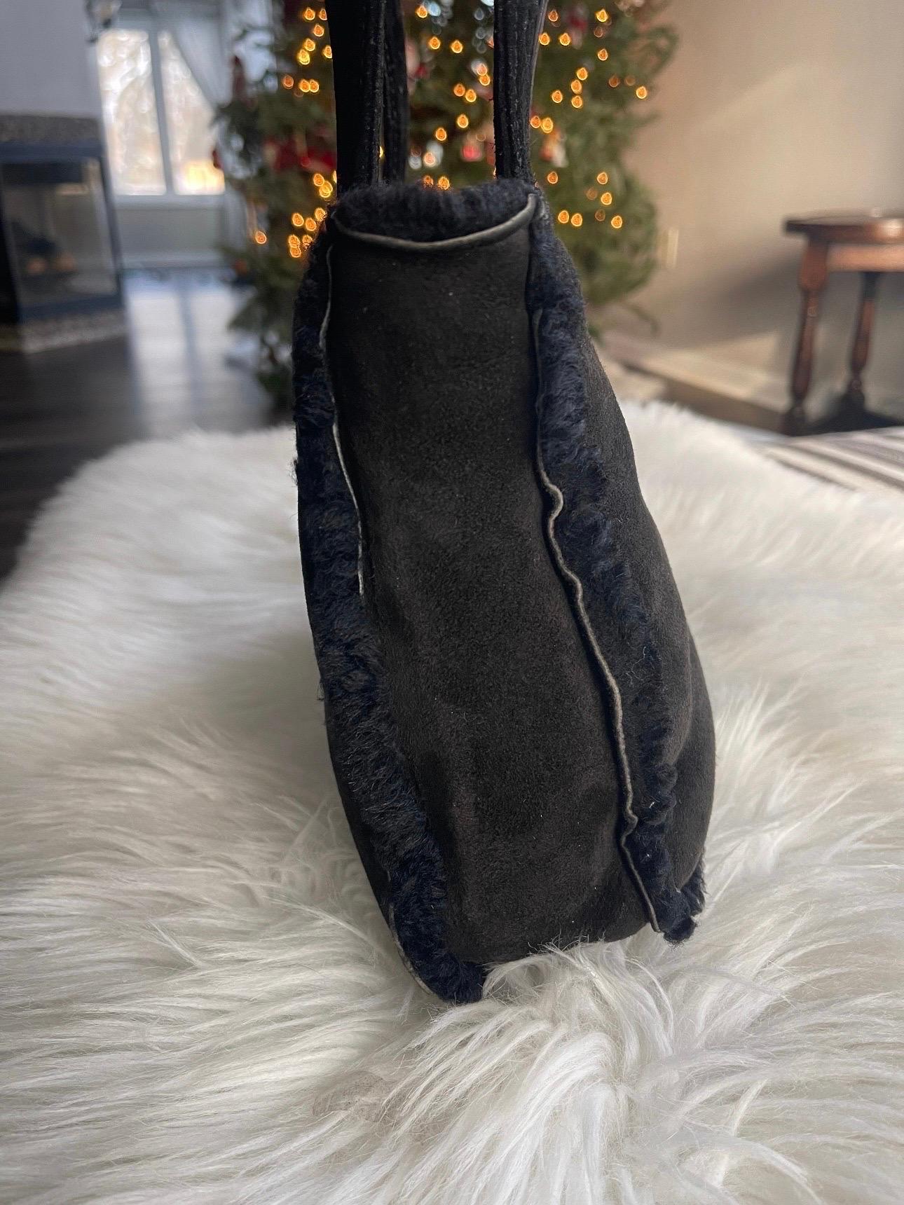 black suede satchel