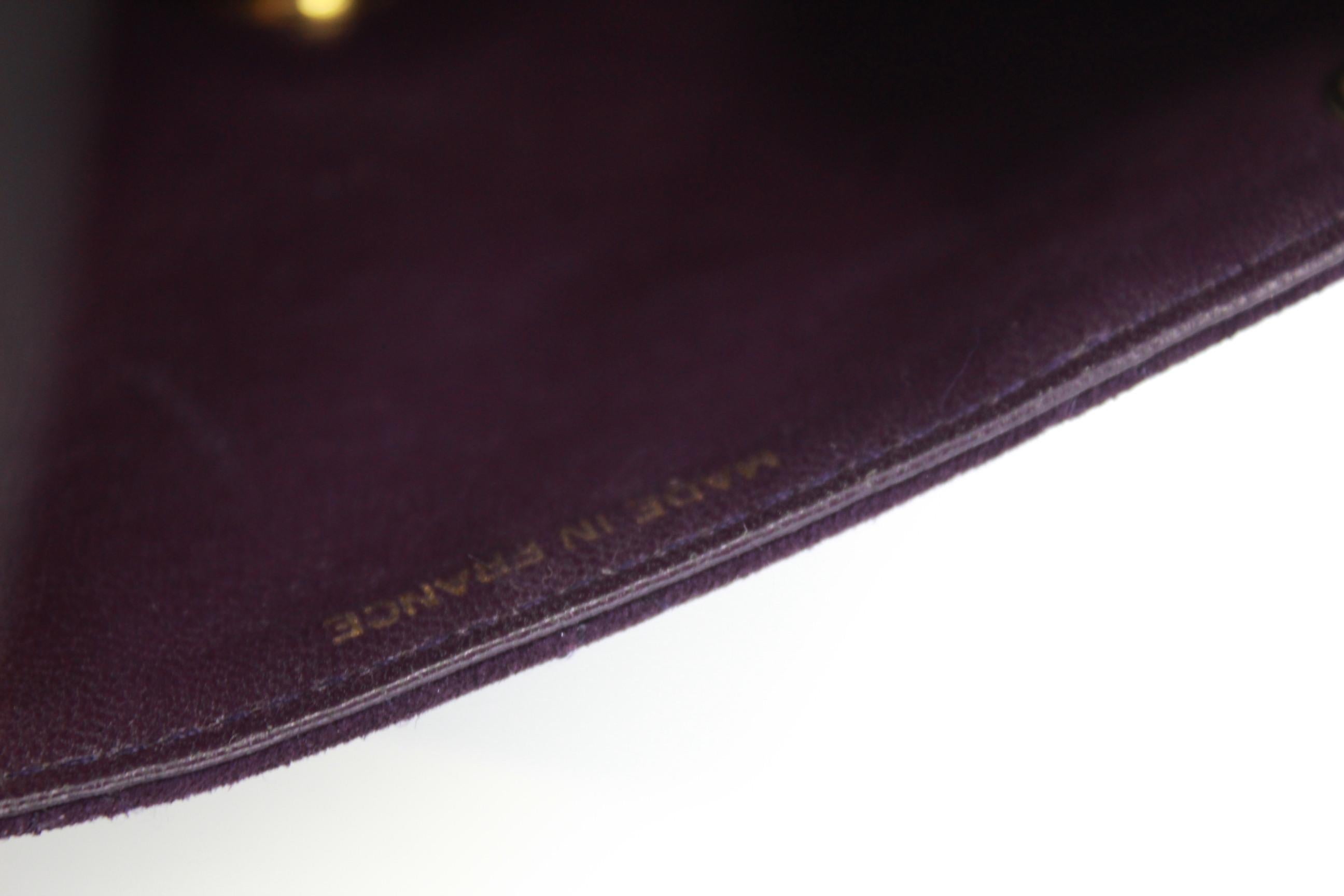 Vintage 90's Chanel Timeless Purple Suede Bag 1