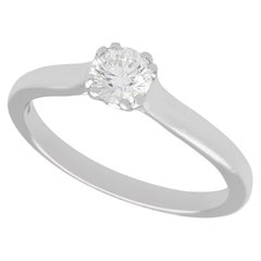 Vintage 90s Diamond and Platinum Solitaire Engagement Ring