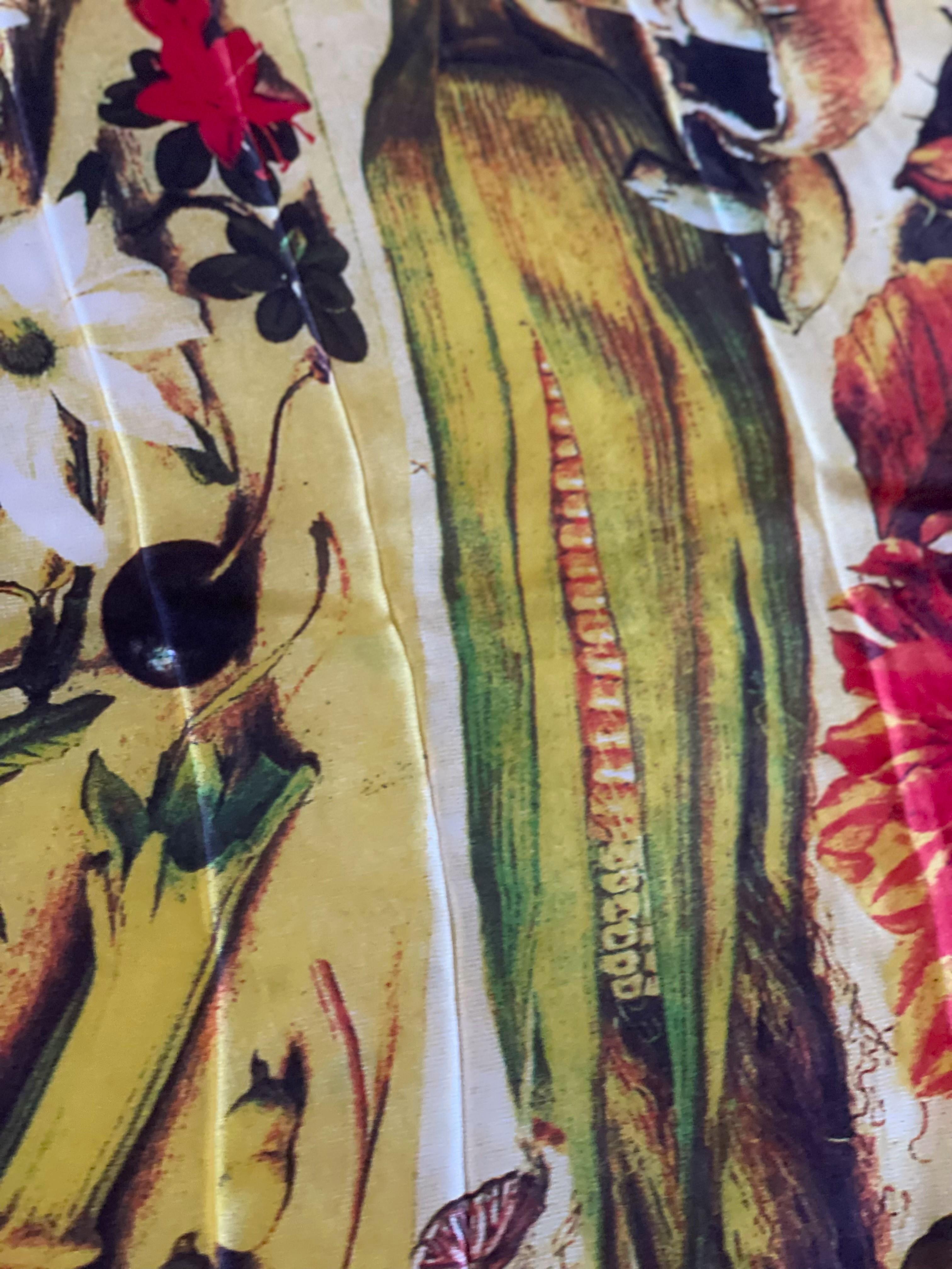 Vintage 90s Dolce & Gabanna Scarf Foulard Scarf Floral 100% Silk  6