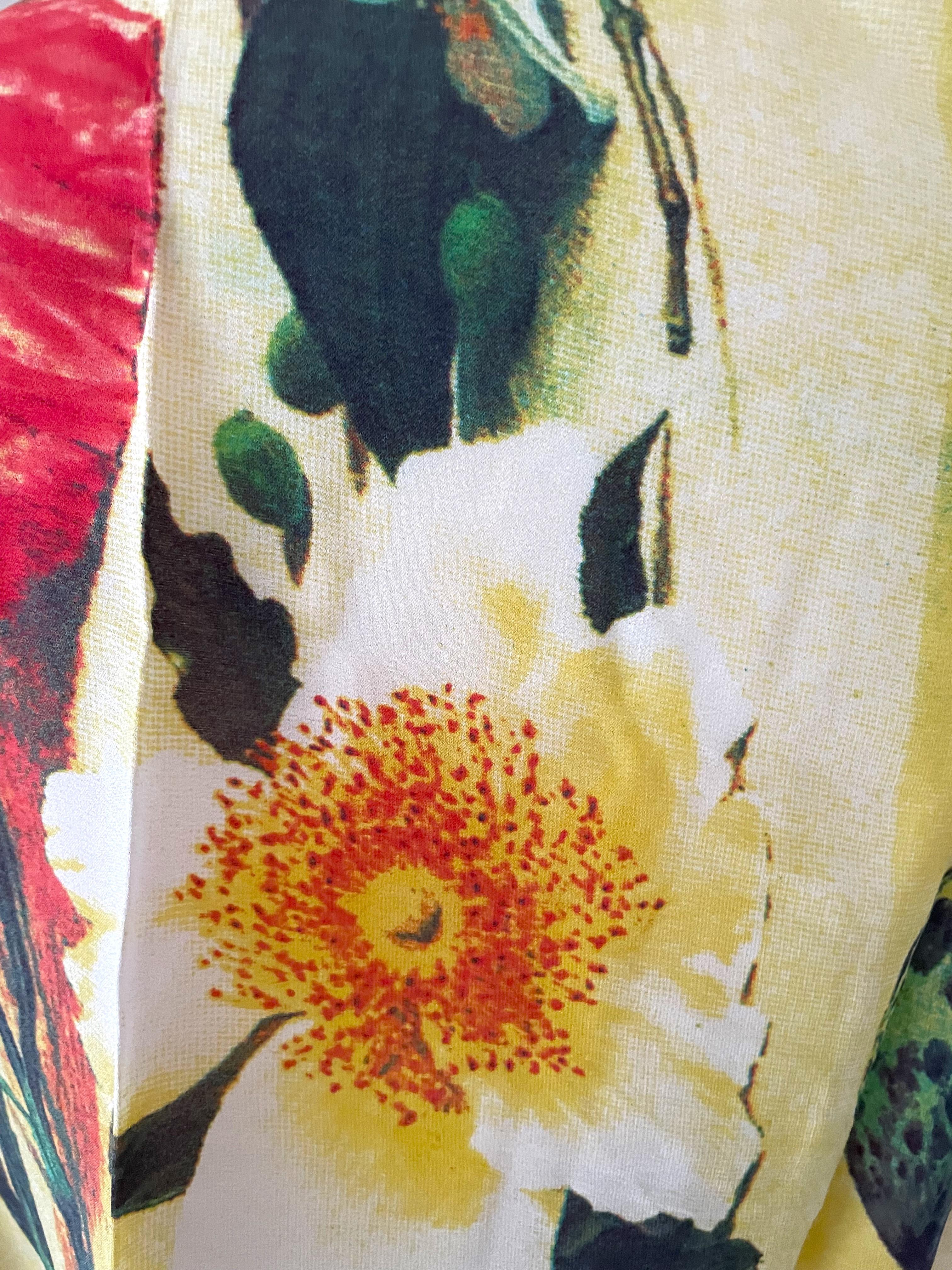 Vintage 90s Dolce & Gabanna Scarf Foulard Scarf Floral 100% Silk  5