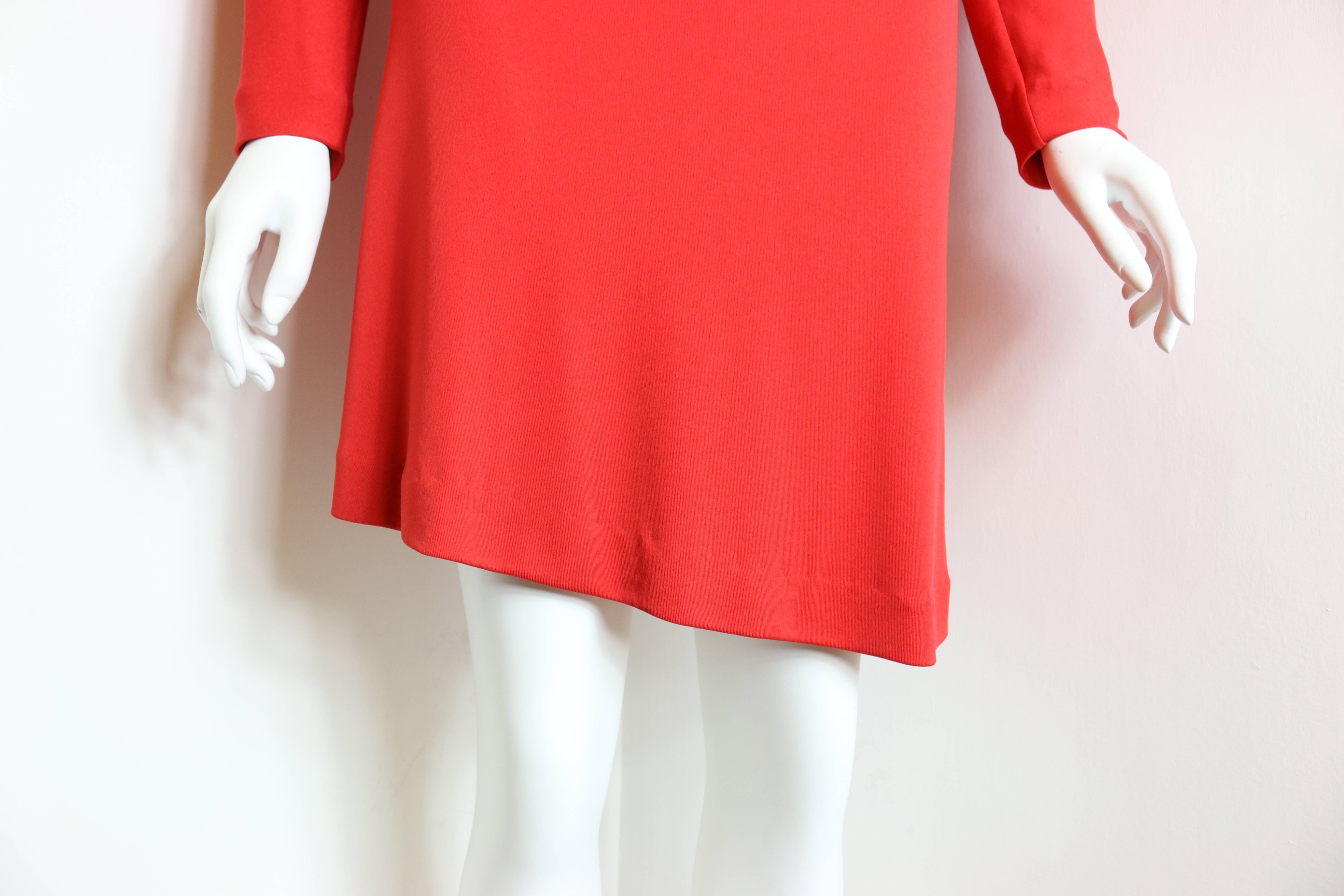Women's Vintage 90s Gianni Versace Couture Red Asymmetric Dress For Sale