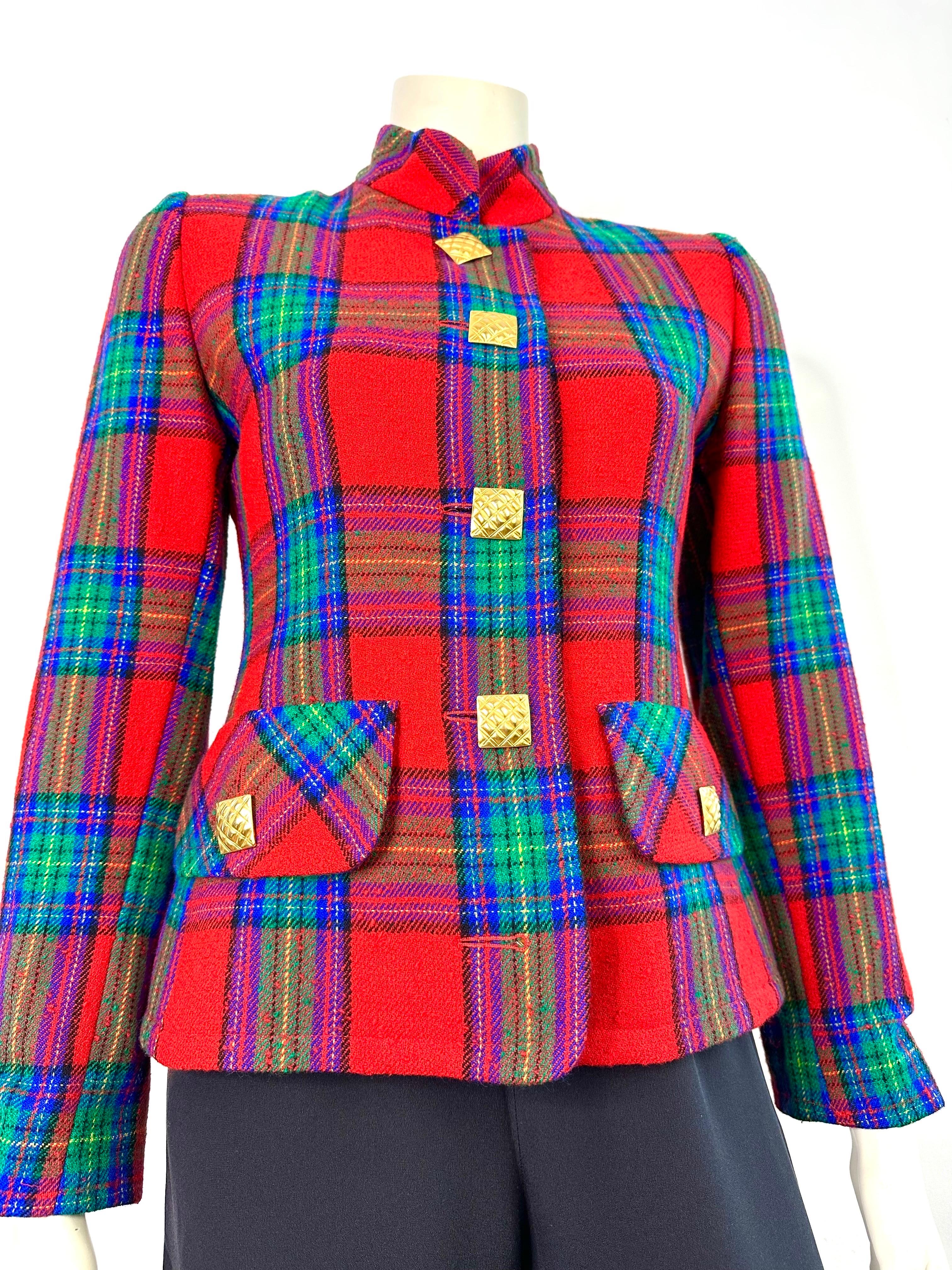 Women's Vintage 90’s Givenchy tartan wool jacket
