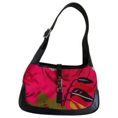 Vintage 90s Gucci by Tom Ford Pink Floral Jackie O Shoulder Bag