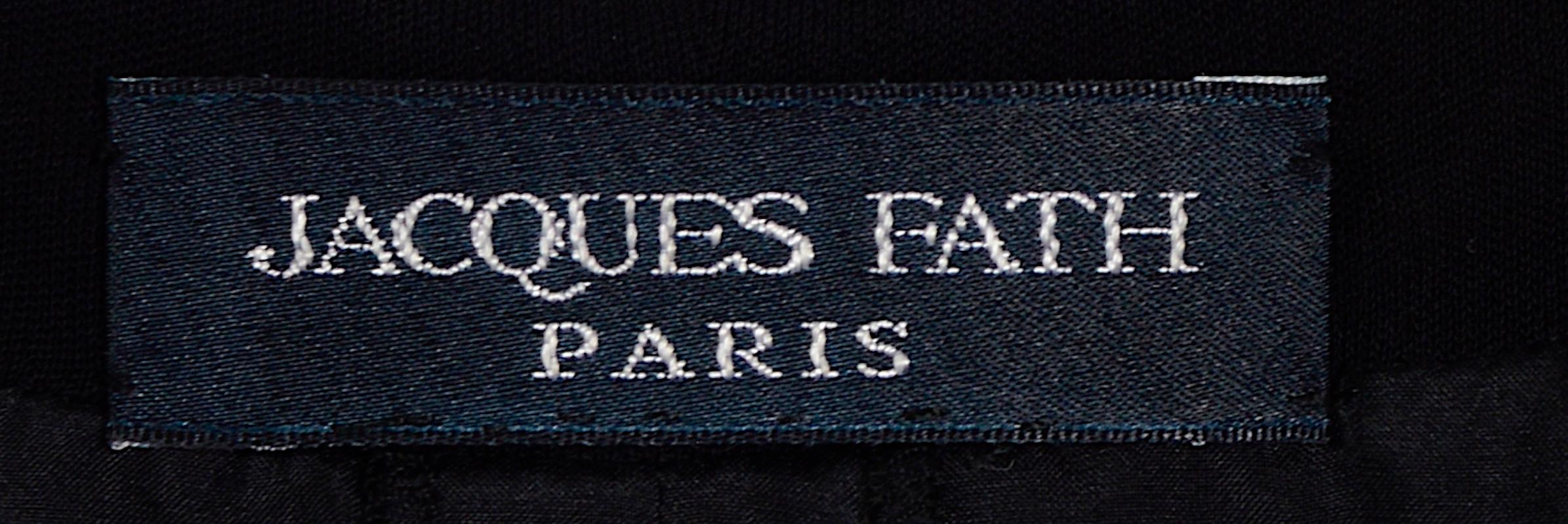 Vintage 90s Jacques Fath draped black jersey long dress  1