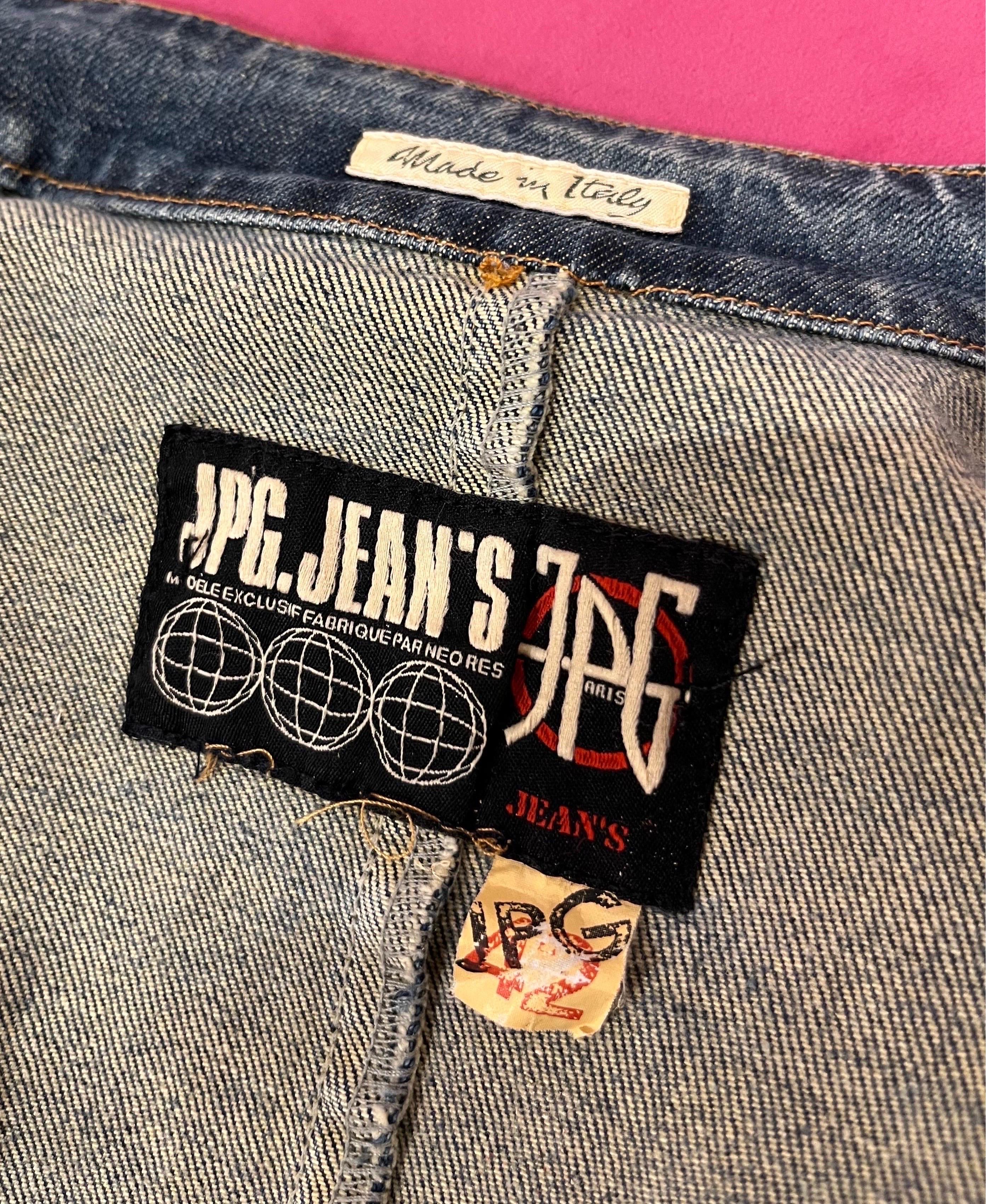 Vintage 90's JEAN PAUL GAULTIER Denim & Plaid Zip-Up Jacket  1