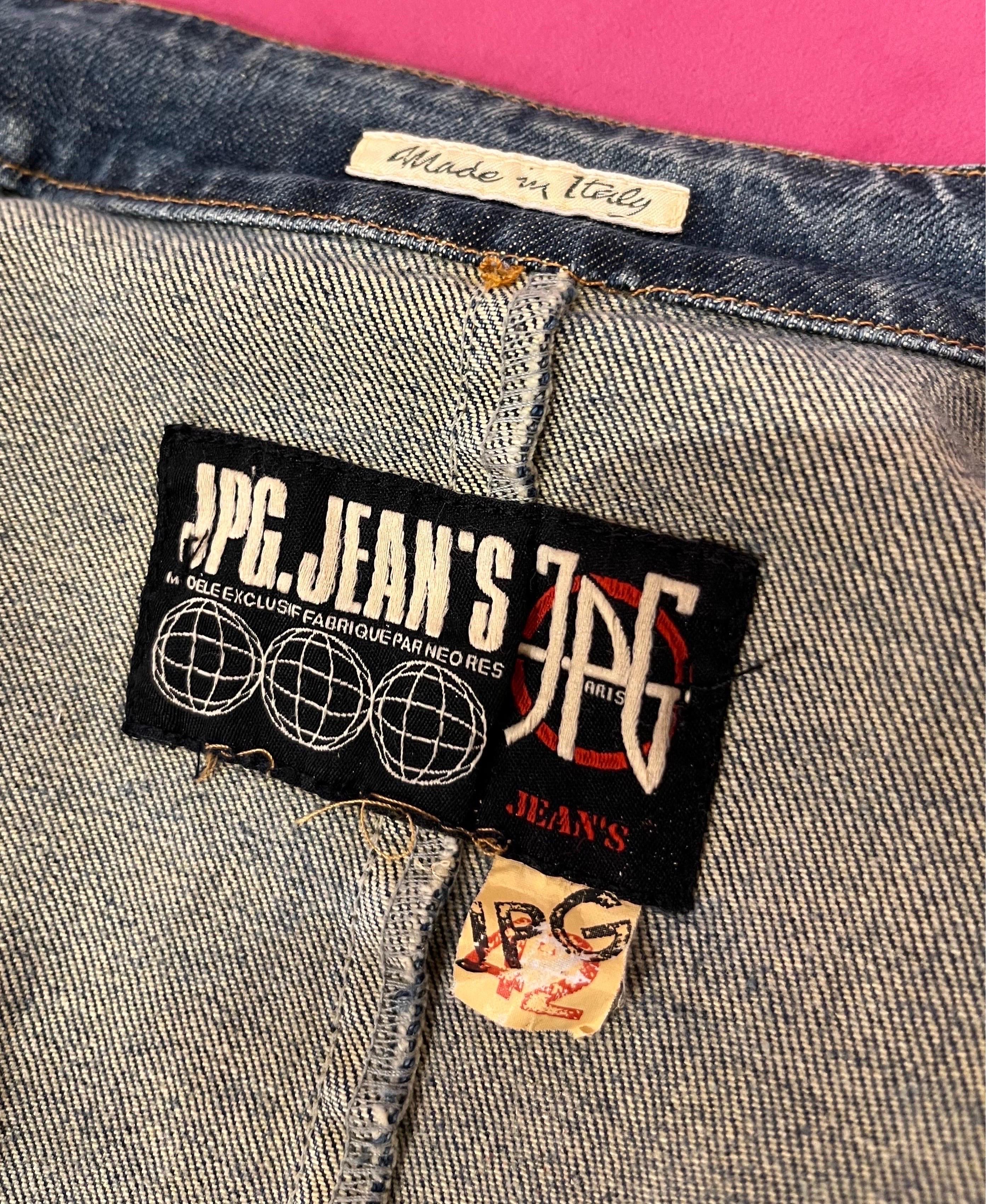 Vintage 90's JEAN PAUL GAULTIER Denim & Plaid Zip-Up Jacket 1