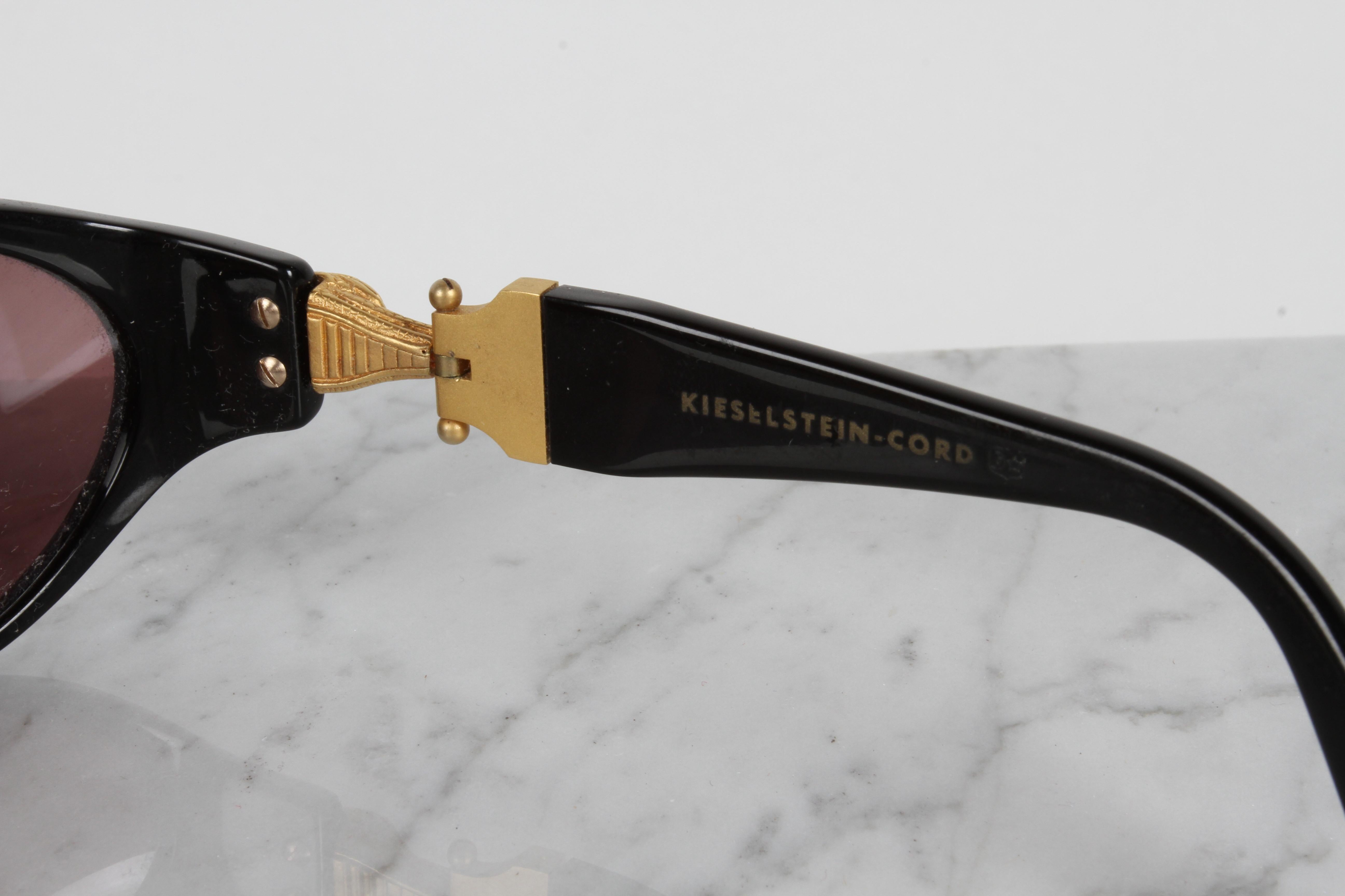 Vintage 90's Kieselstein-Cord Sunglasses Black & Gold 