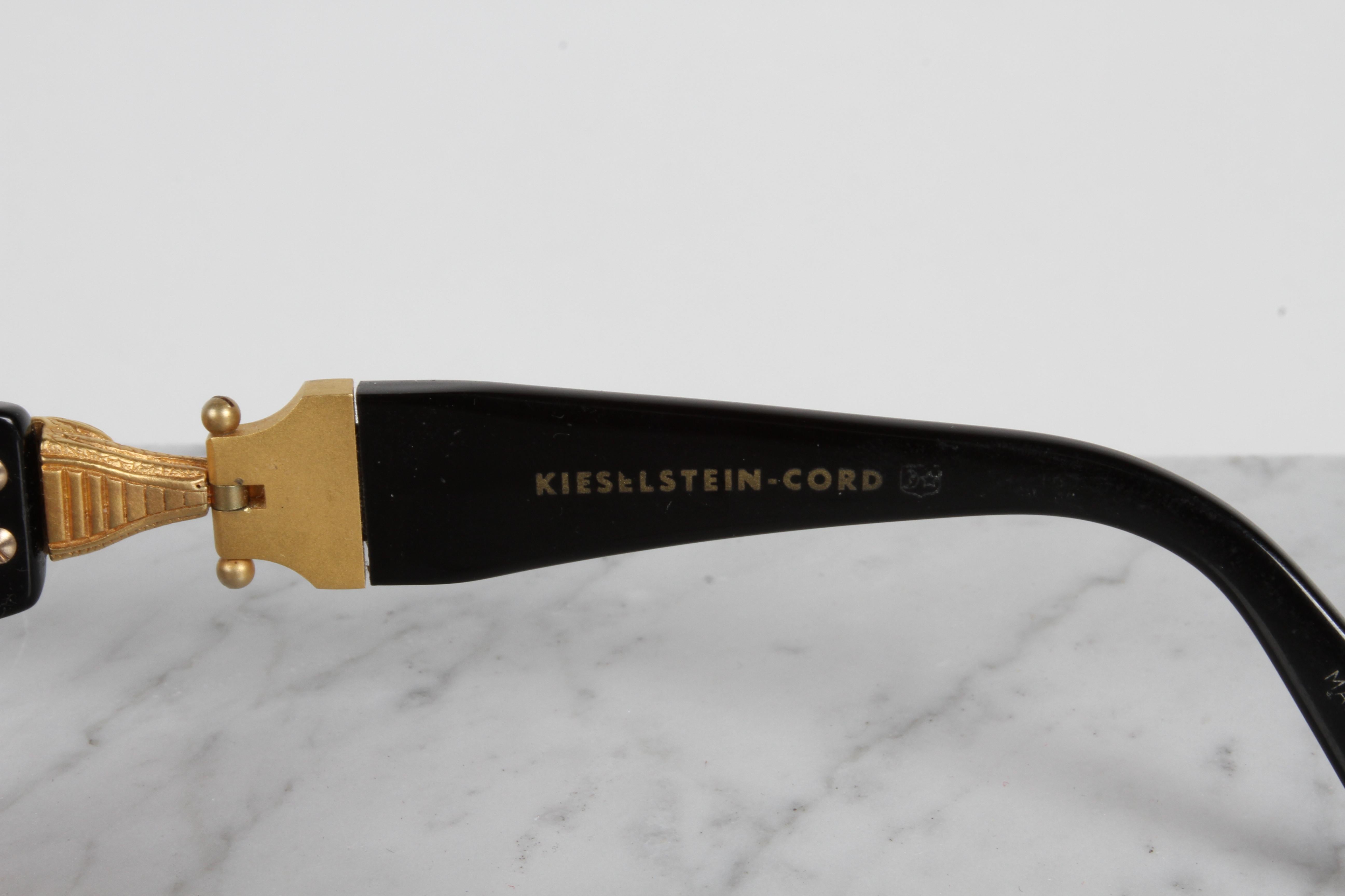 Vintage 90's Kieselstein-Cord Sunglasses Black & Gold 