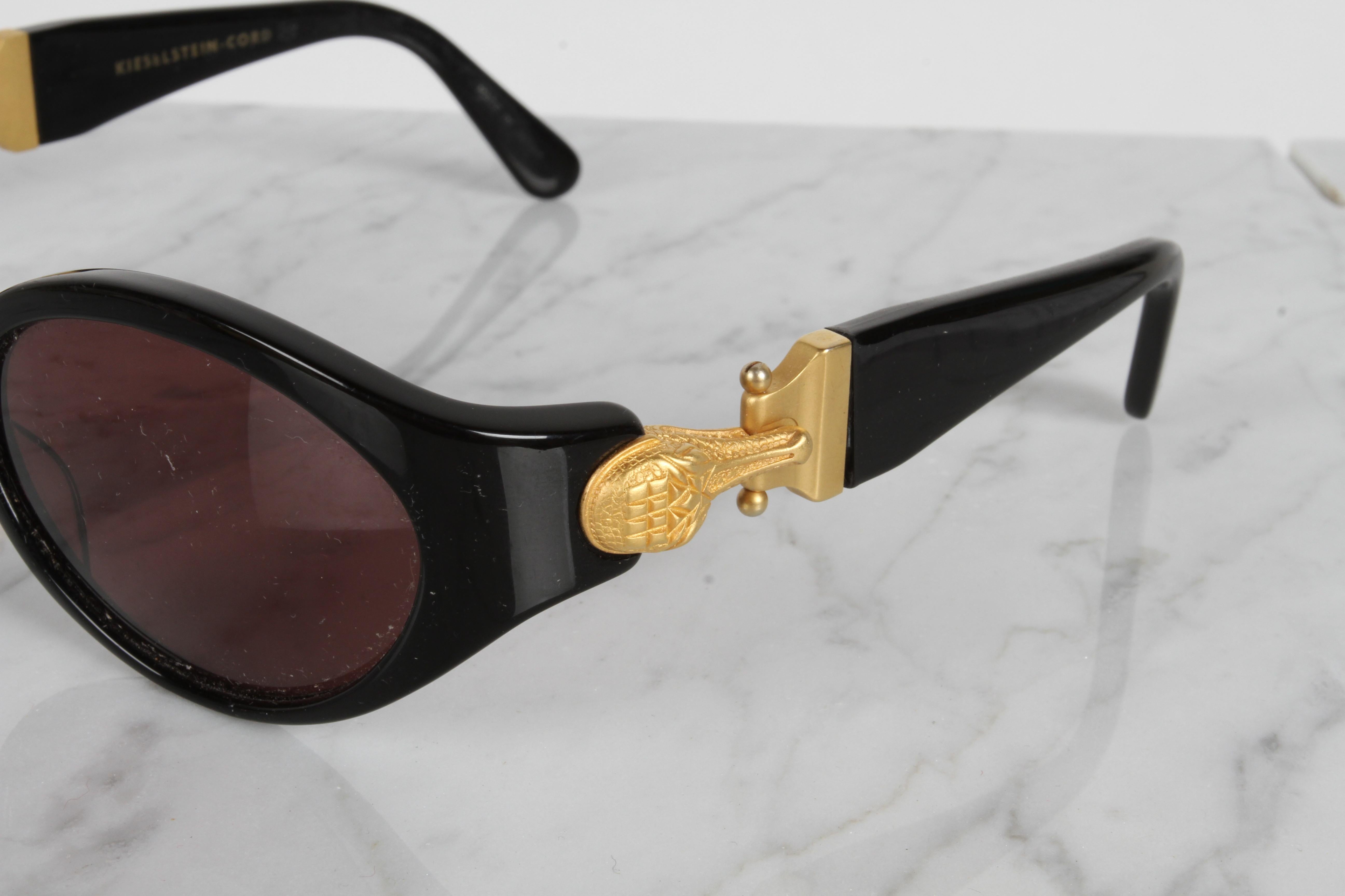Vintage 90's Kieselstein-Cord Sunglasses Black & Gold 
