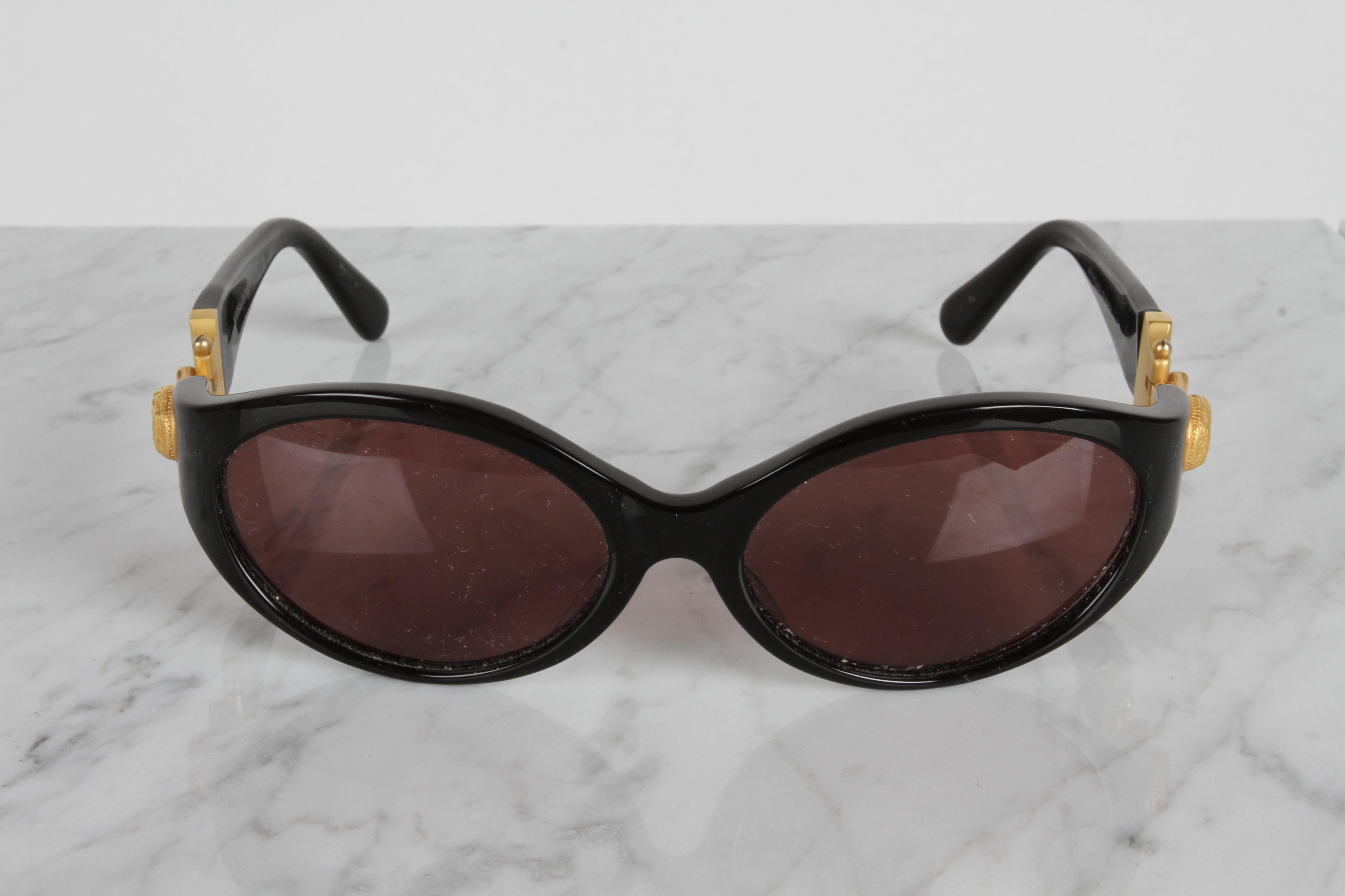 Vintage 90's Kieselstein-Cord Sunglasses Black & Gold 