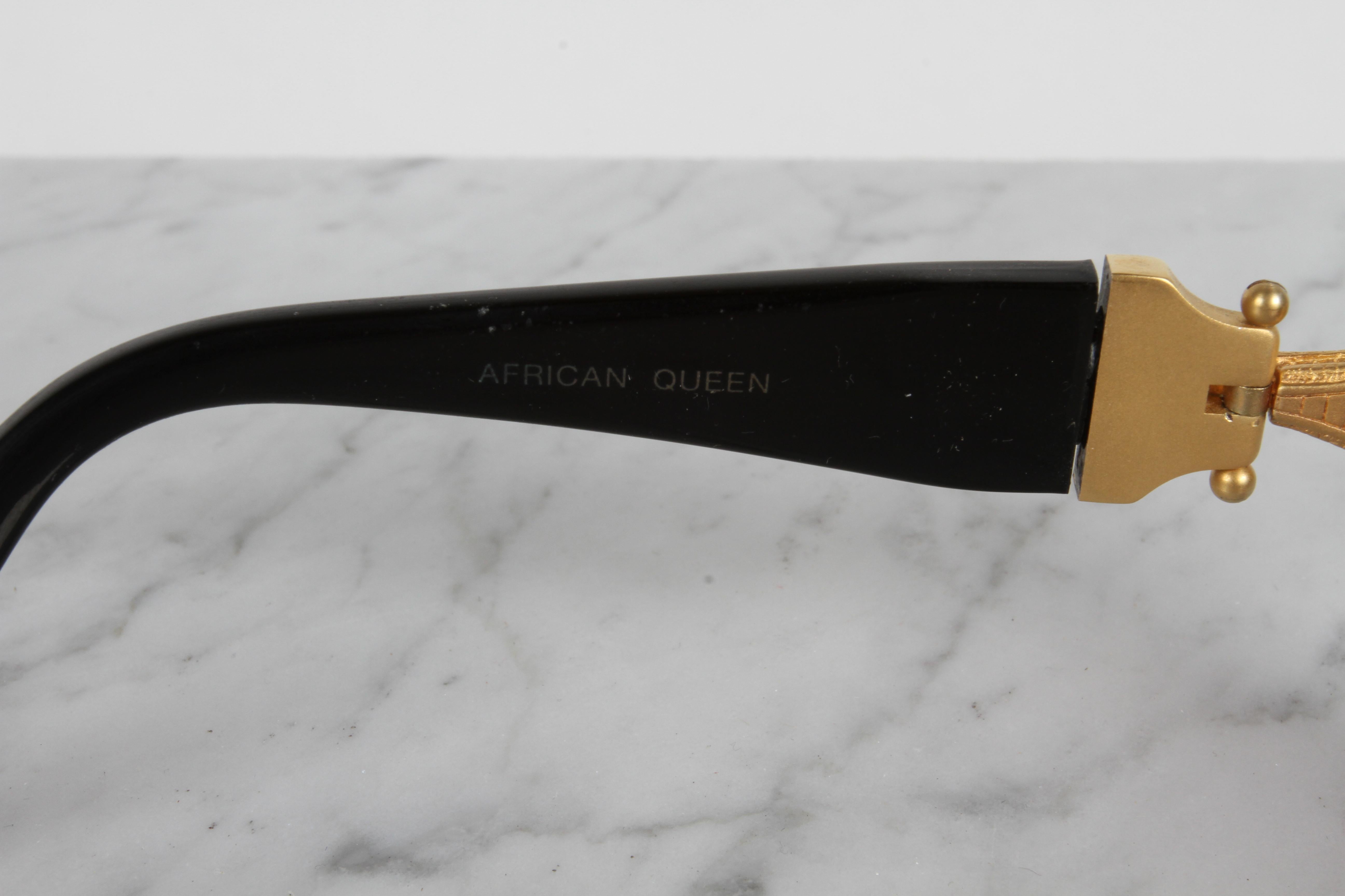 Vintage 90's Kieselstein-Cord Sunglasses Black & Gold 