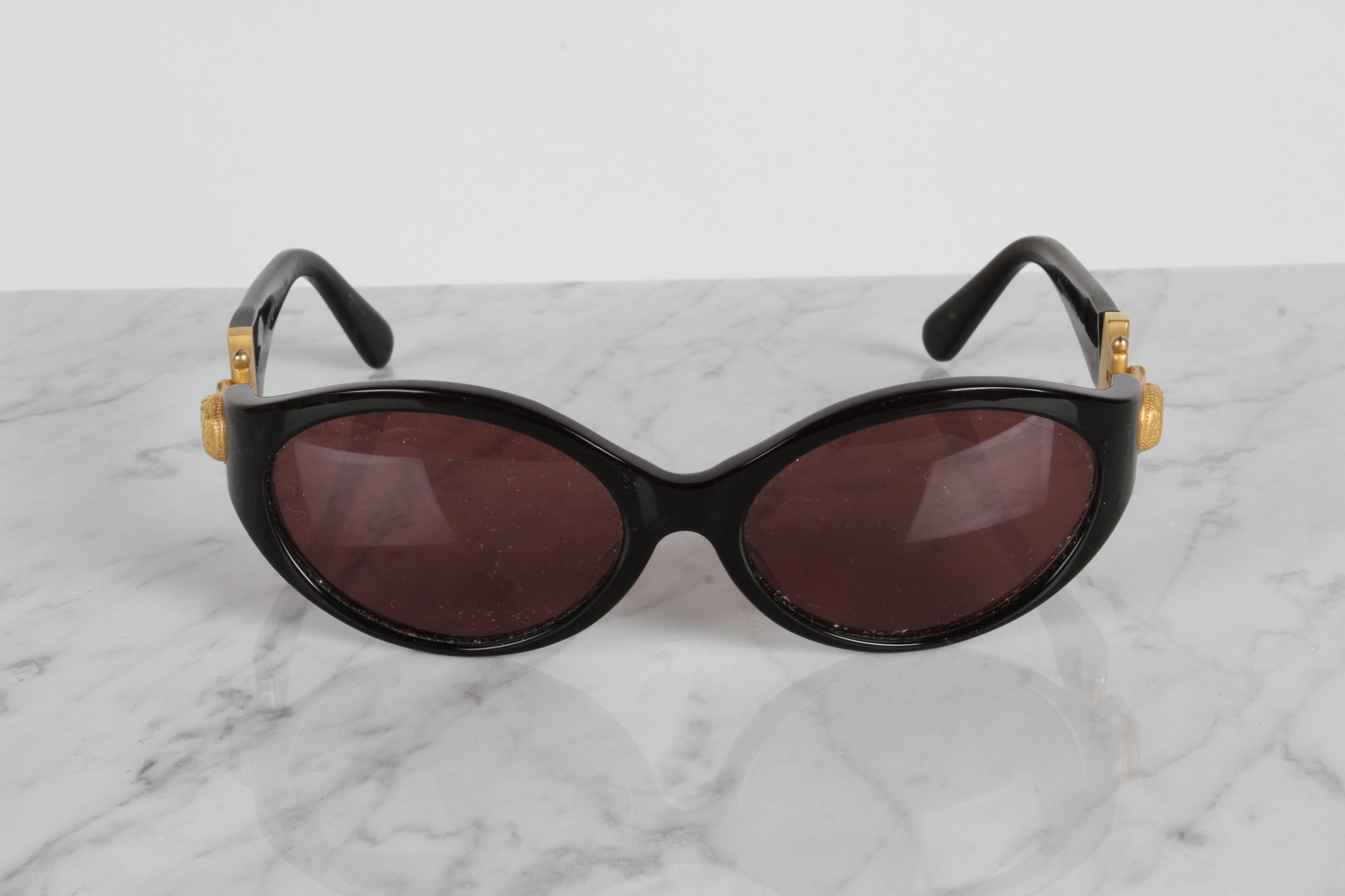 kieselstein-cord 1990's vintage black african queen sunglasses