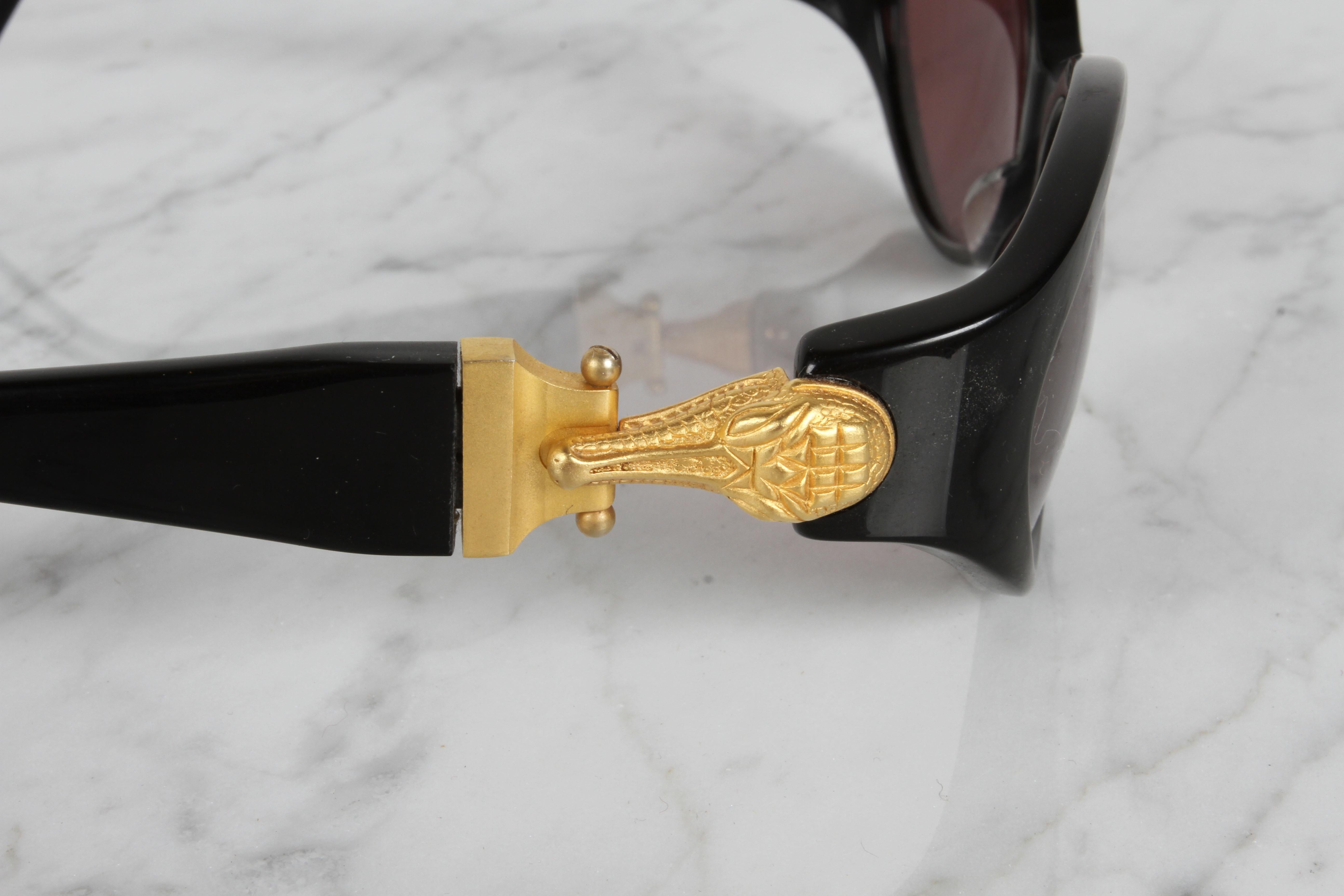 Vintage 90's Kieselstein-Cord Sunglasses Black & Gold 
