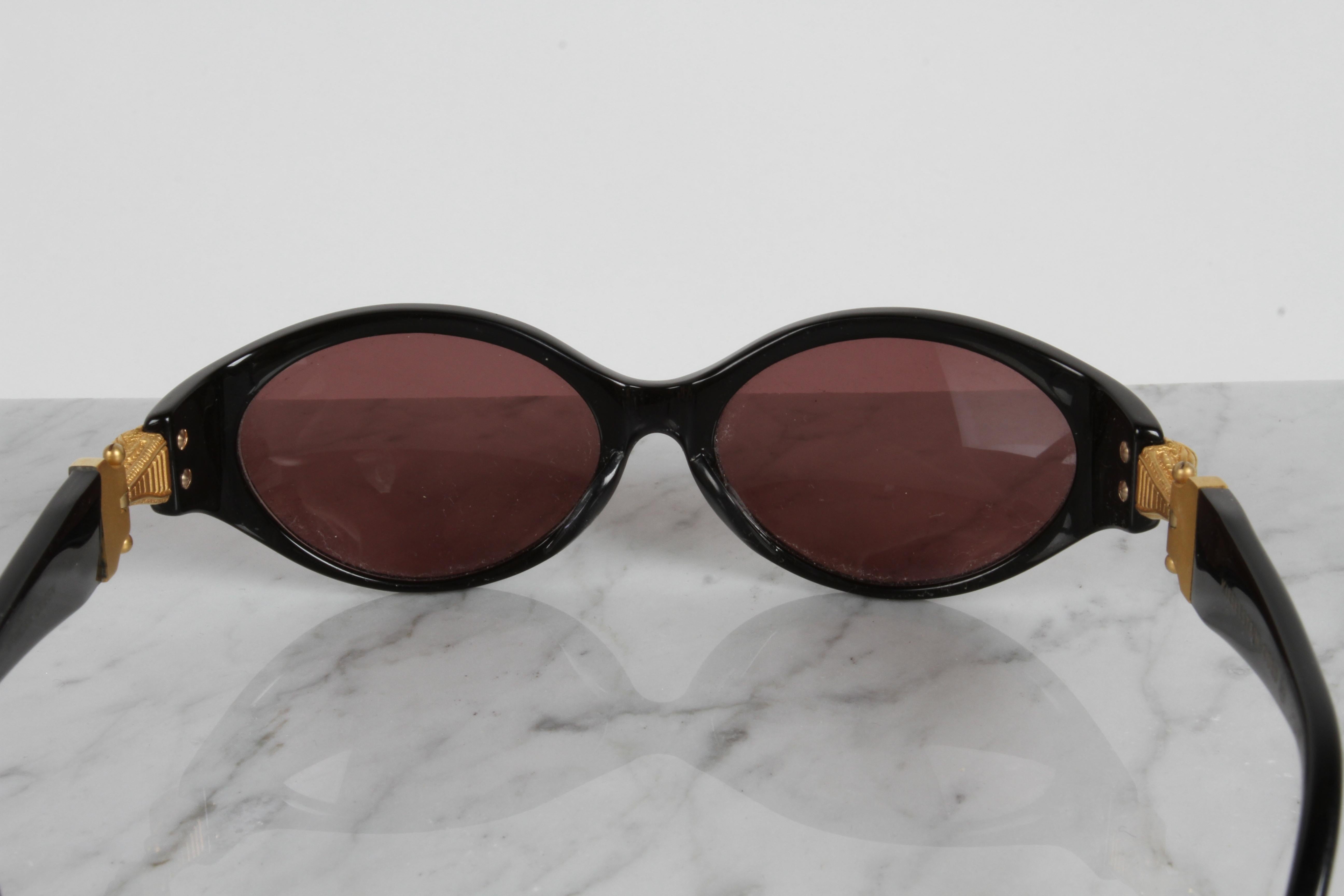 Vintage 90's Kieselstein-Cord Sunglasses Black & Gold 