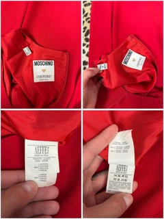 Vintage 90s Moschino Couture! 90's Love and Money Embellished Red Dress