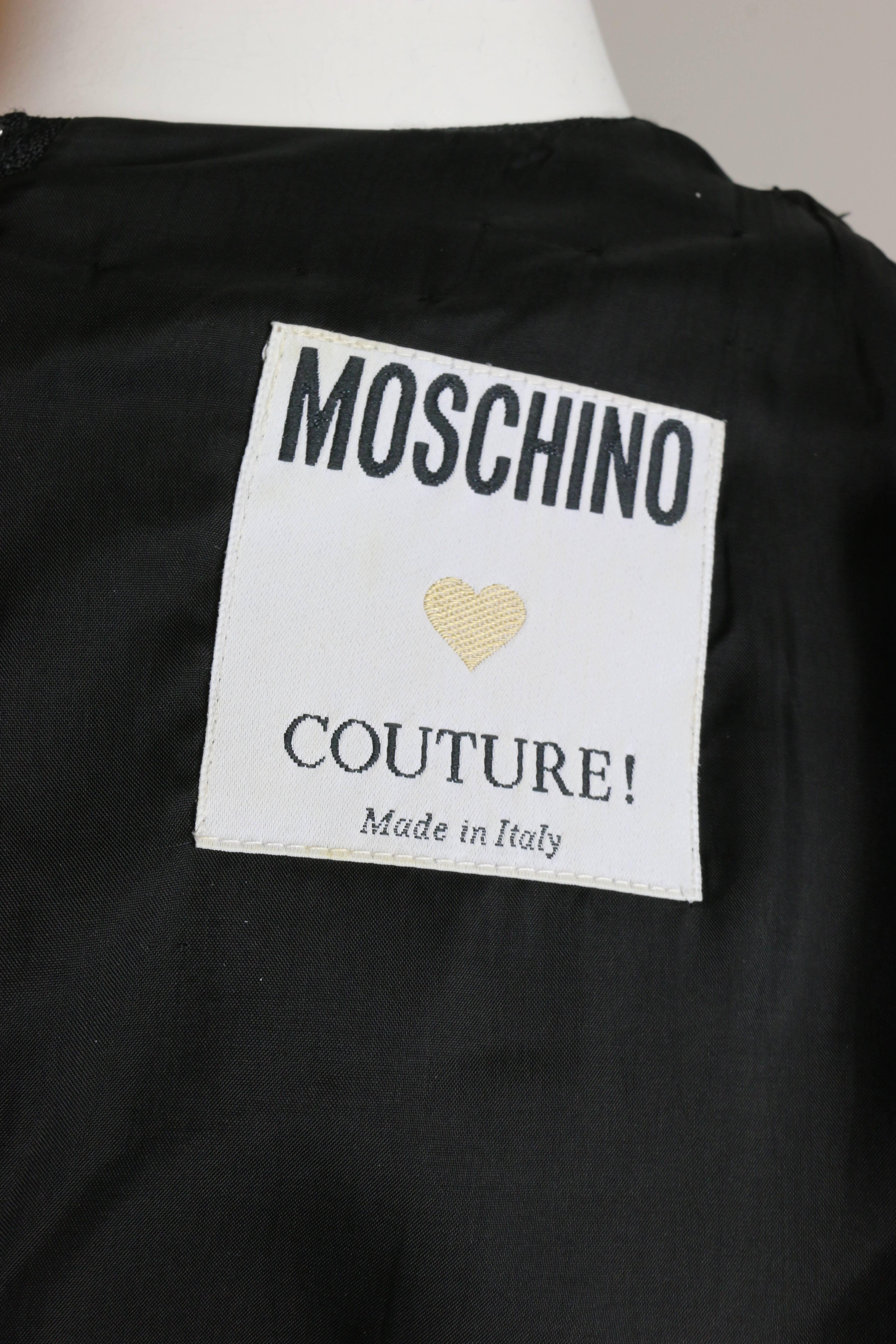 Vintage 90s Moschino Couture Black Dress For Sale 1