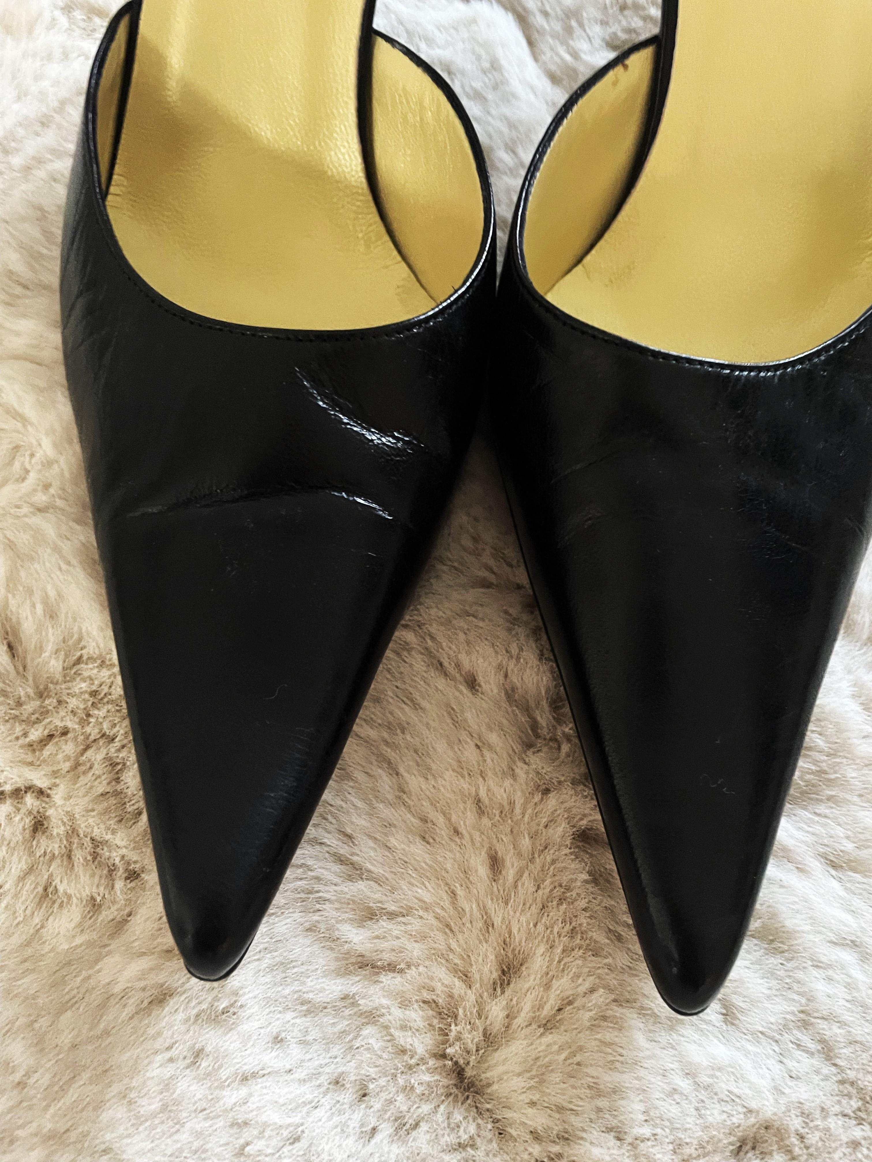 Vintage 90s Sandro Vicari black Pumps Ankle Strap High Heels In Good Condition For Sale In 'S-HERTOGENBOSCH, NL