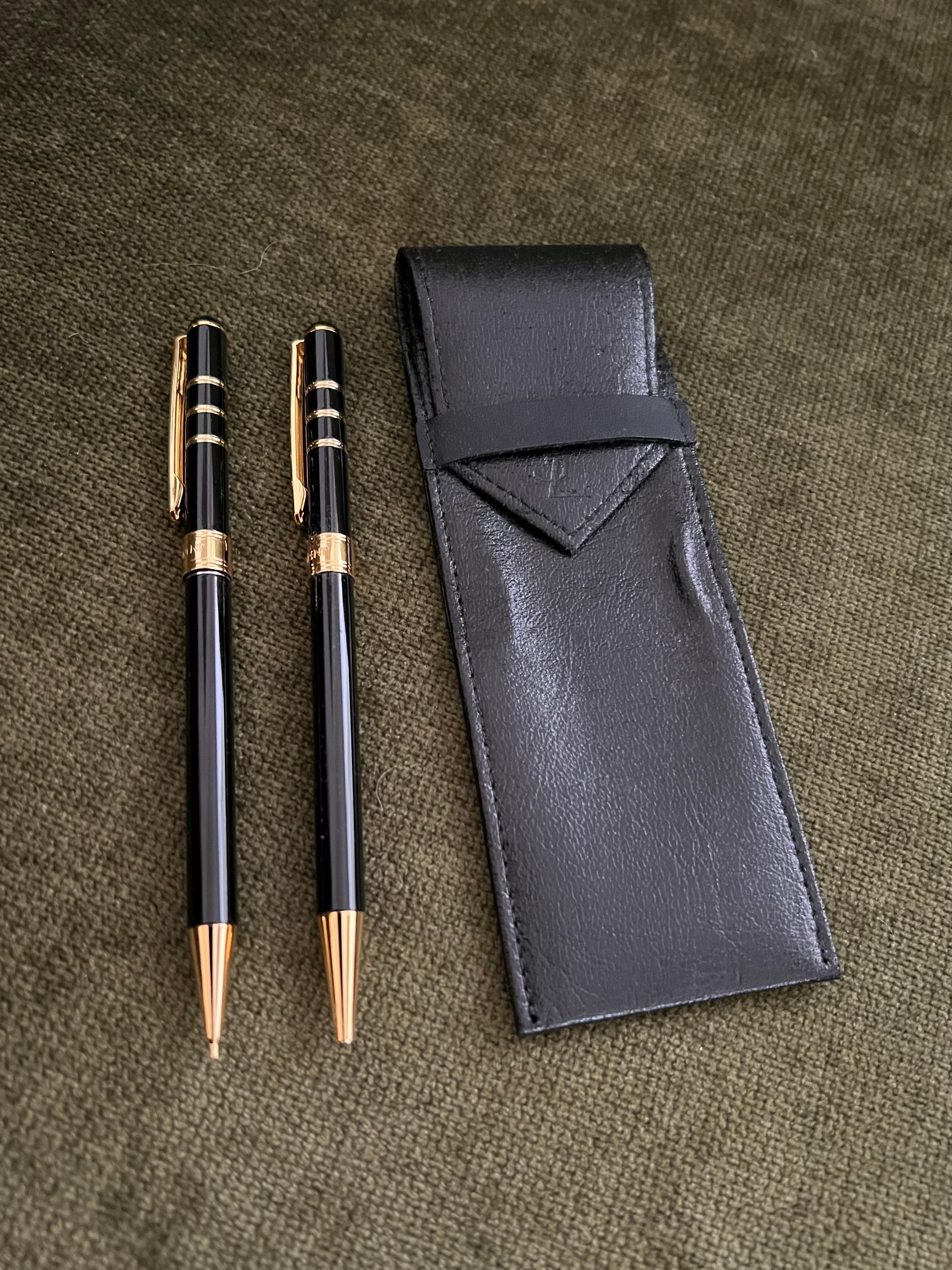 Vintage 90s Yves Saint Laurent “YSL” Pen & Pencil & Leather Case 1