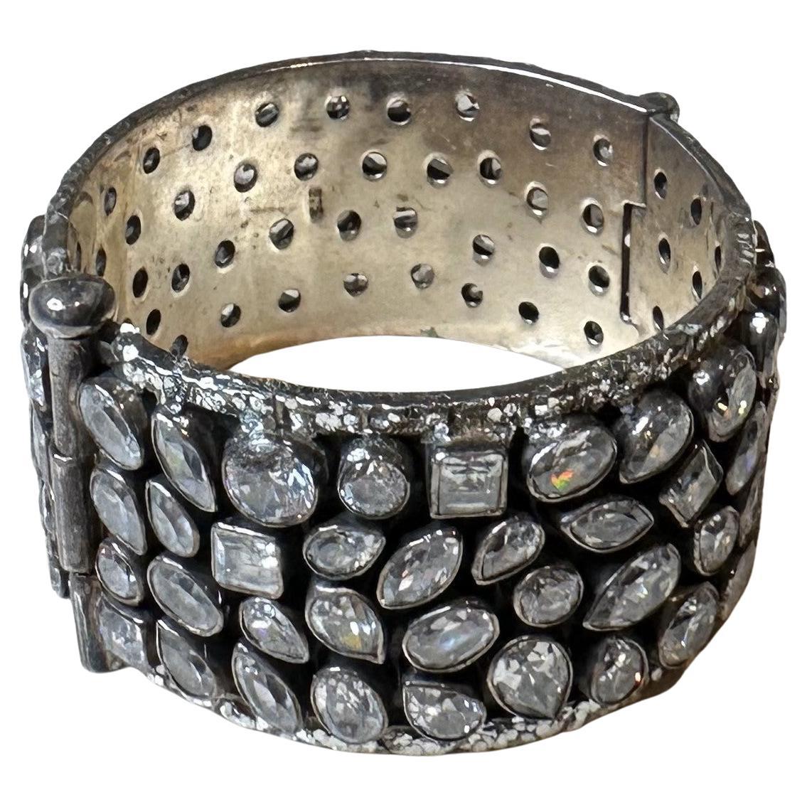 Bracelet jonc vintage 925 avec fermeture à épingle
