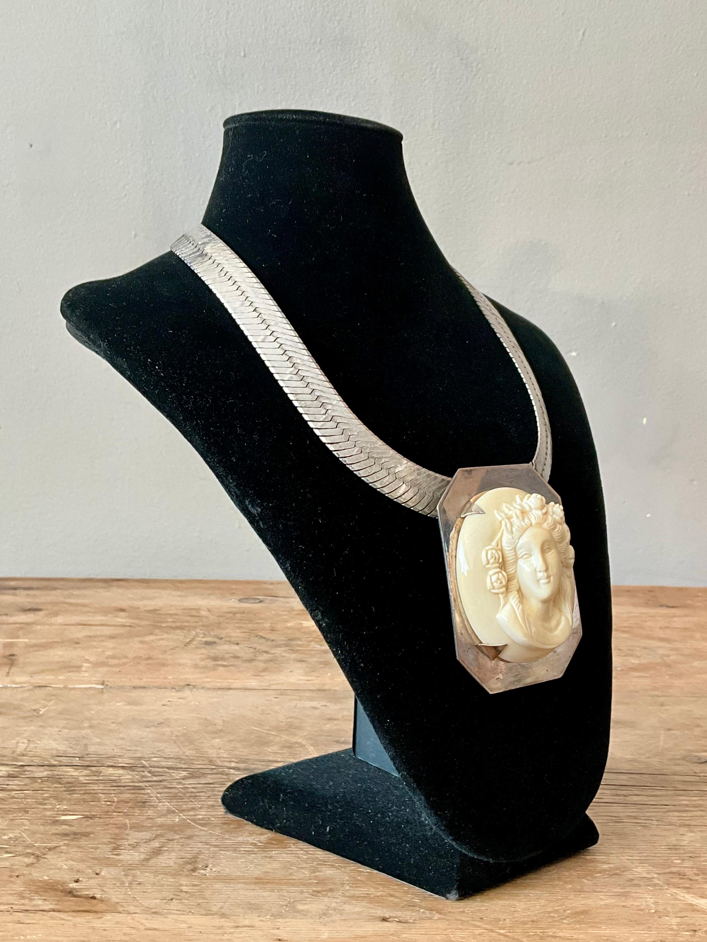 da uomo o donna Collana con cammeo italiano 
